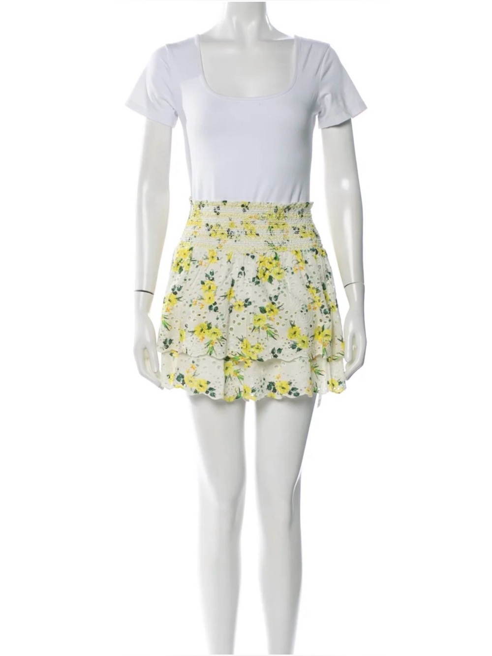 floral print tassel accent skirt